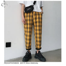 Load image into Gallery viewer, Privathinker Men Women Korean Black Plaid Casual Pants 2019 Mens Streetwear Harem Pants Male Checkered Trousers Plus Size