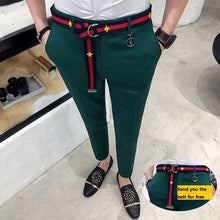 Load image into Gallery viewer, Mens Social Pants White Pants Mens British Style Trousers Mens Green Pants Office Dress Slim Fit Tight Red Social Club Pink 2020
