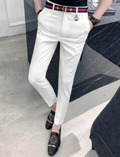 Load image into Gallery viewer, Mens Social Pants White Pants Mens British Style Trousers Mens Green Pants Office Dress Slim Fit Tight Red Social Club Pink 2020
